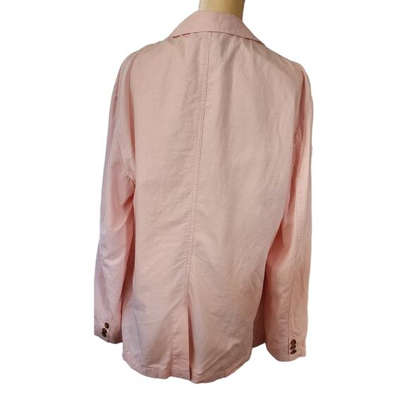 Goodfellow & Co. Women's Linen Blend Pink Shacket Blazer Size Large - Picture 4 of 7